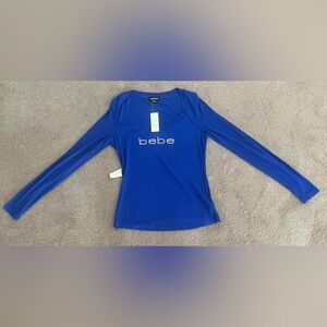 Bebe Royal Blue Long Sleeve Tee
